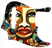 J BASS 5 STRING Graphic Pickguard to fit Fender Bass Guitar African Art 1