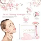 Rose Quartz Jade Roller & Gua Sha Face Body Facial Therapy Massager Stone Beauty