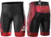 SLS3 Triathlon Shorts Mens - Padded Tri Shorts Mens Triathlon Shorts - 2 Pocket FX Triathalon Shorts, Medium Compression