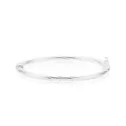 Zamel's Sterling Silver Oval 40mm Children's Twist Bangle Women's Jewellery