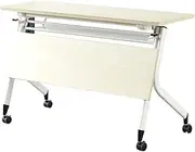 WYYDHGB Flip Top Mobile Training Table with Lockable Wheels Foldable Meeting Table Portable Multipurpose Conference Desk