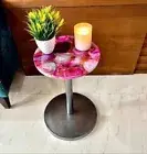 Pink Agate Round Table Top, Centre Table, Coffee Table, Side Table, Sofa Table.