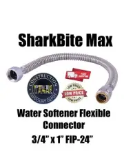SharkBite Max 24-in 3/4-in x 1-in FIP Outlet Flexible Water Softener Connector