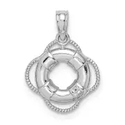 14k White Gold White 3D Gold Lifesaver Pendant
