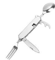 Camping Cutlery Set - Removable Camping Utensils, 4-in-1 Camping Picnic Cutlery Set, Multitools Cutlery Set, Backpack Cutlery, Multtitool, Foldable Hiking Cutlery Set for Hiking, Outdoo
