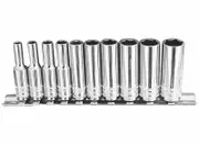 SP Tools SP20142 - Socket Set - 1/4" Drive 10 Piece Metric - Deep - On Rail