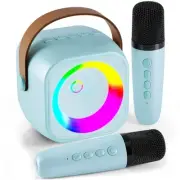 Karaoke Machine, Portable Bluetooth Speaker with 2 Wireless Microphones for K...