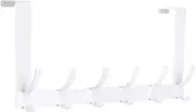 Optish Over The Door Hooks, Door Hanger Hooks for Hanging, Over The Doors Towel Rack for Bathroom with 12 Hook, Coat Rack Doors Organizer Towel Holder (1Pack, White)
