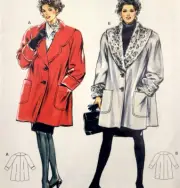 Vtg UC Burda 4920 Sew Pattern Misses Oversized Dress Coat Jacket Wool Sz 12-22