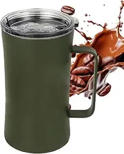 Small Tumbler with Handle - Portable Drinking Cup with Lid | Portable 600ml Tumbler for Outdoors, Hiking, Travel, Home, Camping
