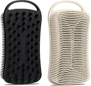 Generic Silicone Body Scrubber, 2 In 1 Shower Brush with Hair Scalp Massager, Dual-Sided Exfoliating & Massaging, Gentle Cleansing for Men Women Kids Adult Elderly