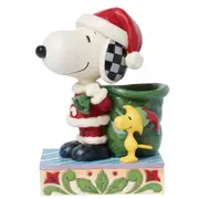 Peanuts by Jim Shore Santa Snoopy & Woodstock as Elf