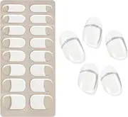 Semi Cured Nail Strips | Glitter Gel Nail Stickers | French Nail Polish Stickers, Gel Nail Wraps Works with UV Light for Home Nails