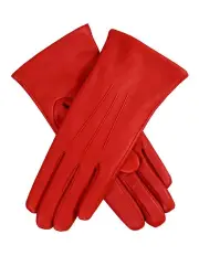 [Dents] Touchscreen Cashmere Lined Leather Gloves in Berry