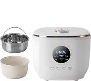 3l Low Sugar Rice Cooker, Smart Rice Cooker, with Stainless Steel Steamer Basket 24hr Delay Timer, 8hr Keep Warm, Touch Button Easy to Clean