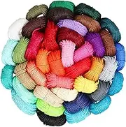 WillingTee 40 Colors 1mm Waxed Polyester Cord 437 Yard 1mm Waxed Bracelet Cord Wax String Cord Waxed Thread for DIY Bracelets Necklace Jewelry Making Friendship Bracelet