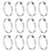 12 Pcs Hose Clamps, Stainless Steel 2-9/16"- 3-1/2"(65-89mm) Pipe Clamp