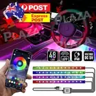 4X RGB 12 LED Car Interior Footwell Strip Lights Bar RGB Bluetooth APP Control