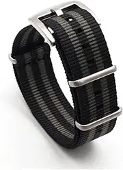 [BHUTMPJK] 20mm 22mm Watchband Stripe Nylon Nato Strap Watch Replacement Men Watchband Accessories