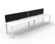 RAPIDLINE DELUXE PROFILE LEG WORKSTATION With Screen 2 Person Single Sided W1800 x D750 x H730mm (per user) White Top White Frame
