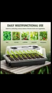 Complete 40-cell Seed starter kit with LED lights and humidity dome