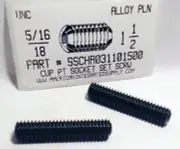 5/16-18x1-1/2 Hex Socket Set Screws Cup Point Alloy Steel (10)