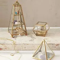 在飛比找樂天市場購物網優惠-歐式玻璃首飾盒三層飾品收納復古首飾珠寶盒手表珠寶展示架道具