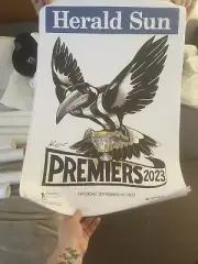 MARK KNIGHT COLLINGWOOD 2023 AFL GRAND FINAL PREMIERS POSTER UNFRAMED DAICOS