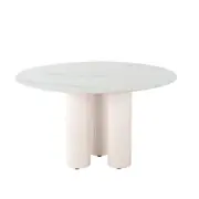 Raimon Furniture Mattia Modern Wooden Ceramic Round Kitchen Dining Table 130cm - White Sevella