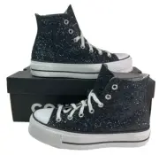 Converse Chuck Taylor Lift Platform Glitter by You MIDNIGHT SKY Women's Shoe 8
