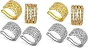 [Holibanna] 2sets Elegant Ear Cuffs Gold Clip Earrings Adjustable Cartilage Conch Earrings 4pcs*2