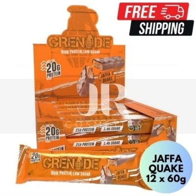 Grenade Protein Energy Bars JAFFA QUAKE | High Protein, Low Sugar - 12 x 60g