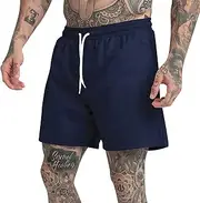 [Generic] Men's Athletic Running Shorts 2025 Summer Lightweight Drawstring Shorts Workout Gym Sports Shorts with Pockets