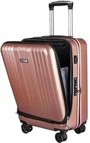 [Habrur] Checked Luggage Carry On Luggage Rechargeable Hard Case with USB Carry On Luggage Suitcase Checked Luggage with Wheels Luggage Suitcase (Color : B, Size : 20in)