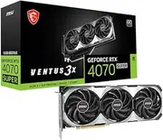 MSI GeForce RTX 4070 Super 12G Ventus 3X OC Gaming Graphics Card - 12GB GDDR6X, PCI Express Gen 4, 192-bit, 3X DP v 1.4a, HDMI 2.1a (Supports 4K & 8K HDR)
