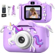 Mgaolo Kids Camera Toys for 3-12 Years Old Boys Girls Children,Portable Child Digital Video Camera with Silicone Cover, Christmas Birthday Gifts for Toddler Age 3 4 5 6 7 8 9 (Purple)