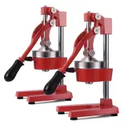 NNEAGS 2X Manual Juicer Hand Press Juice Extractor Squeezer Orange Citrus Red