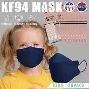 20 PACK! Kids KF94 Navy Face Mask Protective Cover Comfortable Breathable
