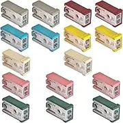 16 PCS 32V Mini Slotted Automotive MCASE Shaped Cartridge Fuse Kit, 15A/20A/25A/30A/40A/50A/60A