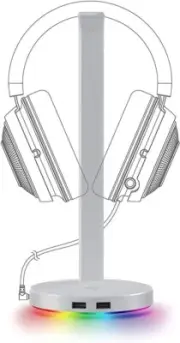 Razer Base Station V2 Chroma RGB Gaming Headset Stand & USB Hub - Mercury White