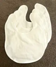 3 pcs Plain white bibs