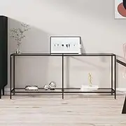 Console Table, Modern Entryway Table for Living Room, Hallway Transparent 180x35x75.5 cm Tempered Glass