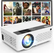 Mini Projector, Upgraded Bluetooth Projector with Screen, 1080P Full HD Portable