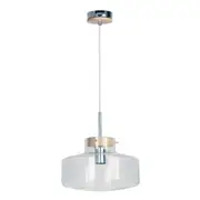 HOLBECK.30 Scandi Clear Glass and Timber Pendant