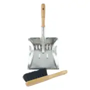 AGBOSS STEEL DUSTPAN AND BROOM BRUSH FIREPLACE GARDEN SHED DUST CLEANER SET