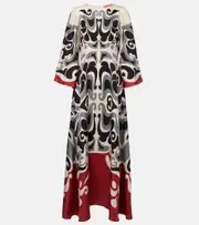 [La DoubleJ] La DoubleJ Phoenix Placée silk twill maxi dress UK 4 multicoloured