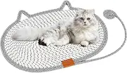 Cat Scratching Pad - Round Cotton Rope Scratching Pad - Washable Pet Supplies for Indoor Outdoor Floor Door Corner House Bed Couch Chair Table Travel