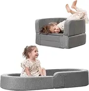 RONBEI Toddler Travel Bed Sofa Chair, Portable & Lightweight Toddler Kids Travel Beds with Removable Cover and Carrying Bag