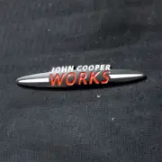 1x Glossy Black White WORKS Big Metal Badge Sticker Emblem Decal 3D Turbo Cooper (for: Renault)