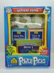 School Zone Power Packs Workbook Flashcards Interactive Grade 1 Math NEW
